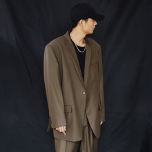 ins高级感炸街西装 男雅痞外套着vintage休闲潮流痞帅西服暴徒复古