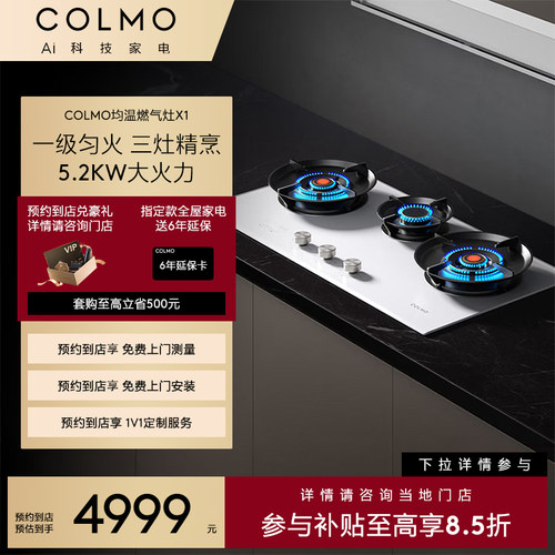 【预约到店】COLMO新象套系精准控温控时嵌入式一级匀温燃气灶X1