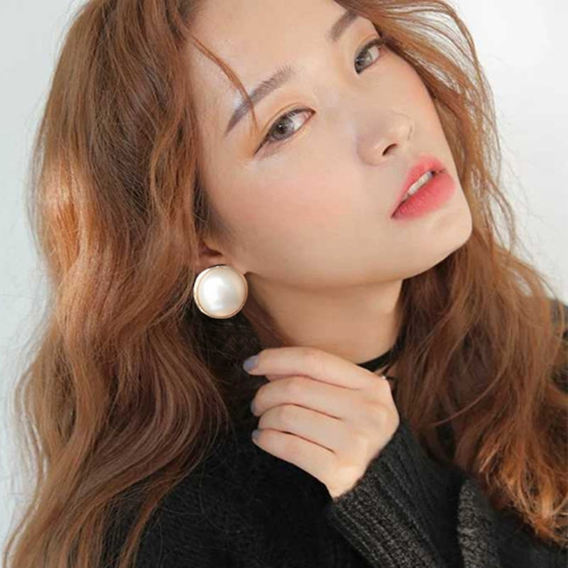 大珍珠夸张百搭网红复古耳环