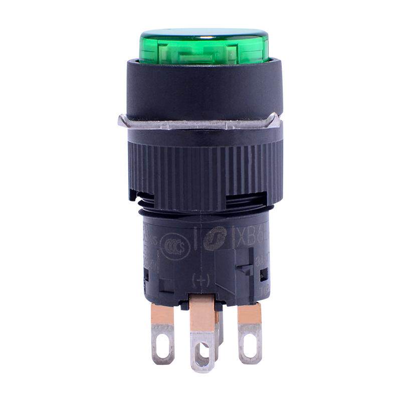 全新带灯按钮XB6EAW3B1F 自复位1开1闭16mm平头照明开关自锁包邮
