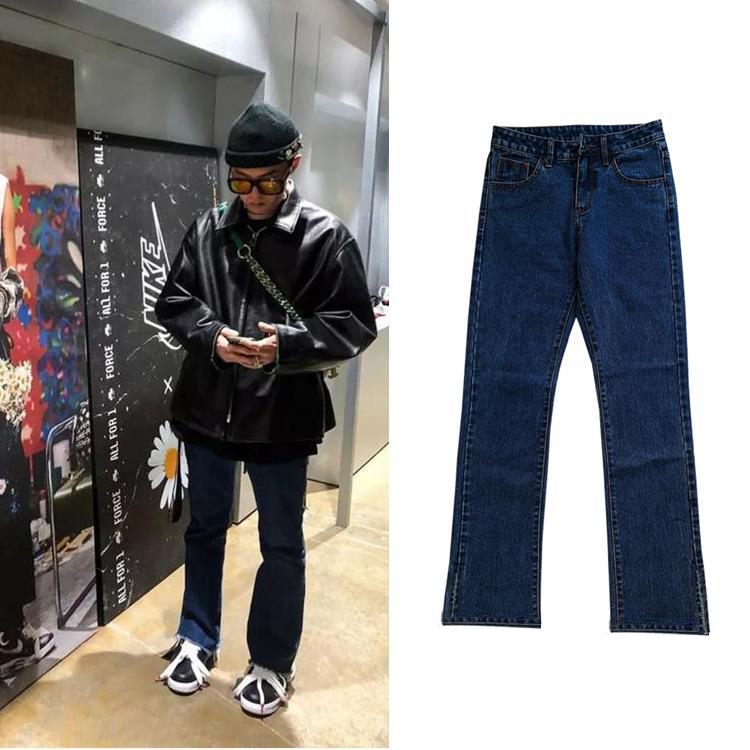 gd权志龙同款牛仔裤微喇叭牛仔裤