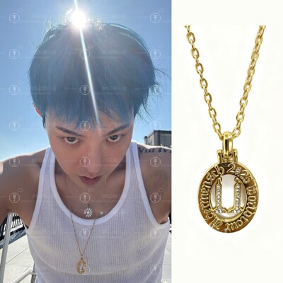 gd权志龙同款u字符吊坠金色项链复古风小众轻奢金属锁骨链男女