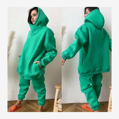 欧美运动服卫衣2件套装女