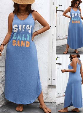 2024 Summer Women's Plus Size Tank Dress Beach Party Dresses