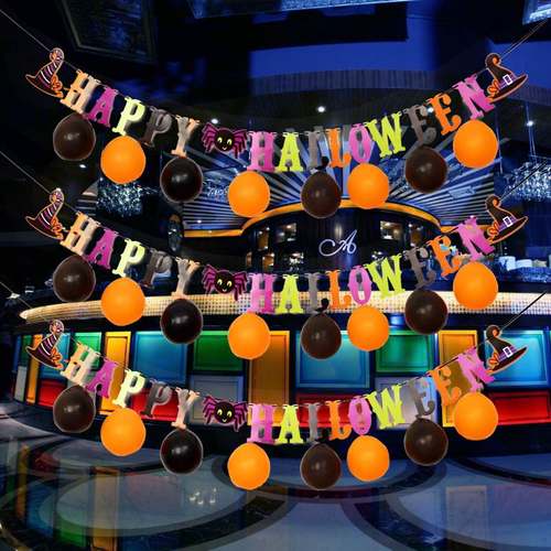 Halloween Letters Balloon Flag Scene Layout Props Cartoon Fl