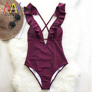 Swimsuit Women Ruffle Monokini 2020 New Beach Bathing Suit