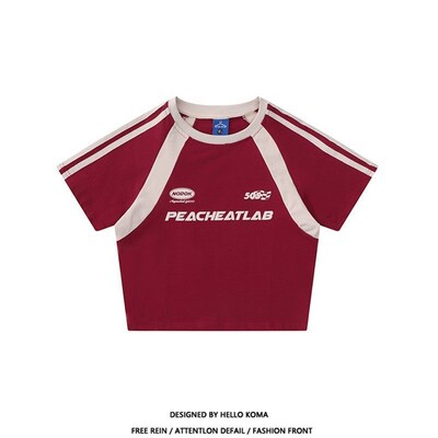 Croptop Women Crop Top Korean Fashion Color T Shirt Lady