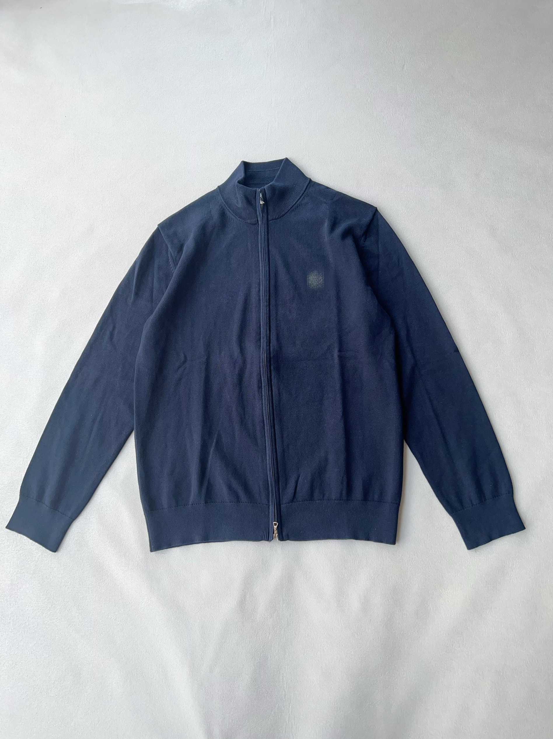 秋冬新款男士立领开衫毛衣经典刺绣保暖休闲百搭纯色毛衣外套