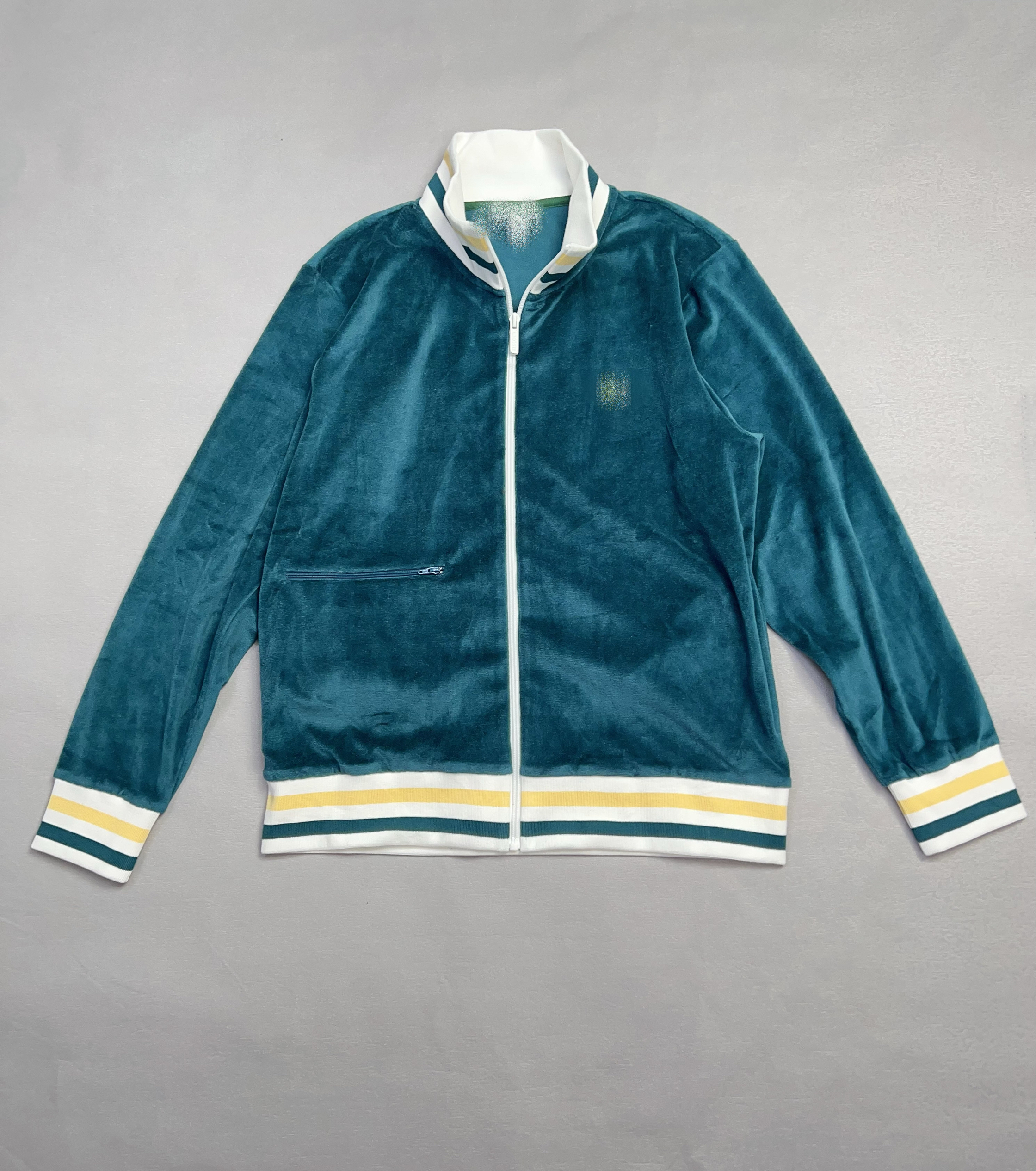 秋冬款撞色男士立领开衫经典刺绣保暖绒面休闲百搭学院风卫衣外套