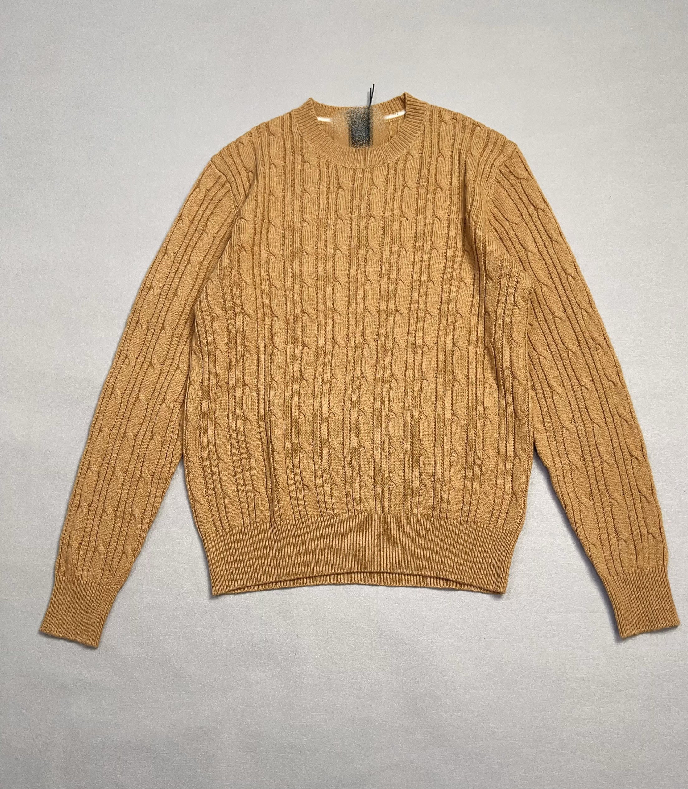 简约秋冬款麻花男士圆领毛衣羊毛羊绒混纺针织套头百搭打底毛衣