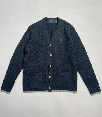 经典多色秋冬款男士休闲简约刺绣羊绒百搭V领开衫打底毛衣针织衫