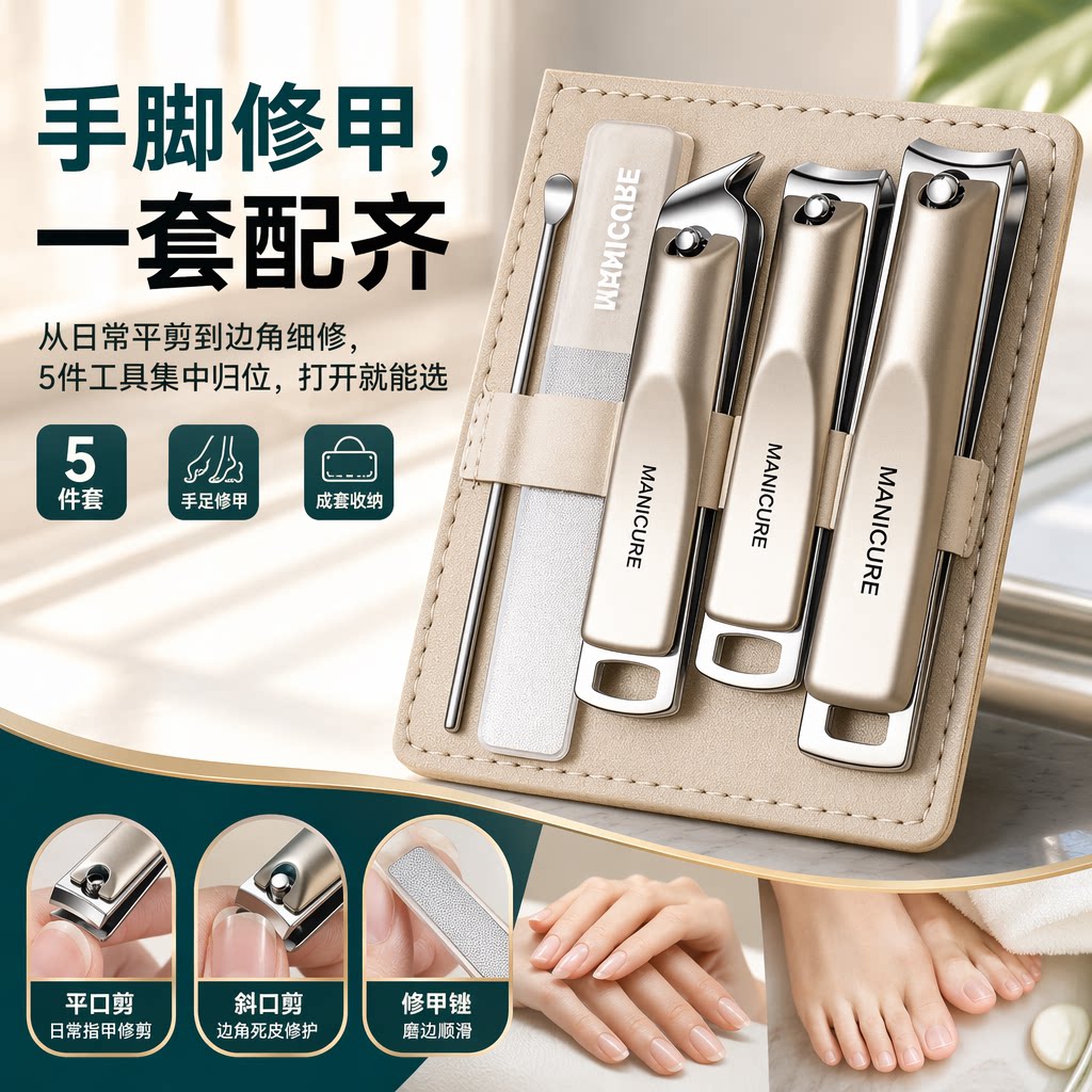 德国精工指甲刀五件套