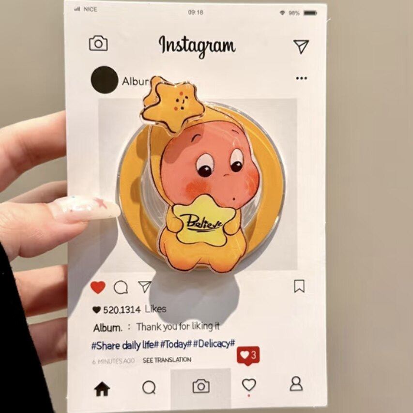 软萌可爱星星人旋转磁吸支架适用MagSafe手机强力吸附桌面懒人