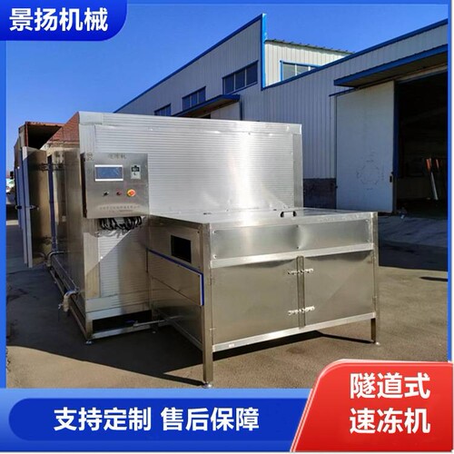 龙虾尾开背虾隧道速冻机 虾仁速冻挂冻流水线 鲫鱼单冻机