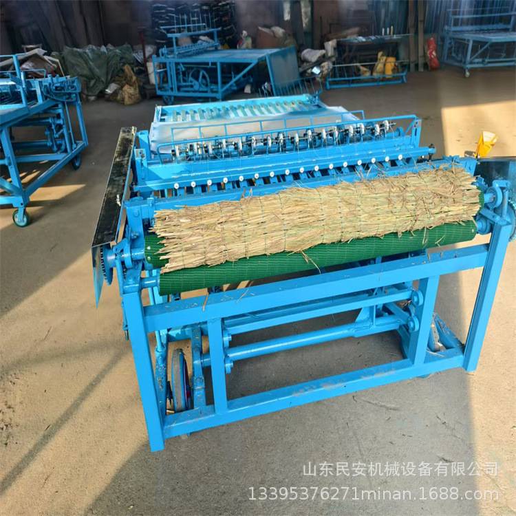 蒲草稻草电动编织机皮带钉子款金蝉树枝编织机畜牧棚舍覆盖苇帘机