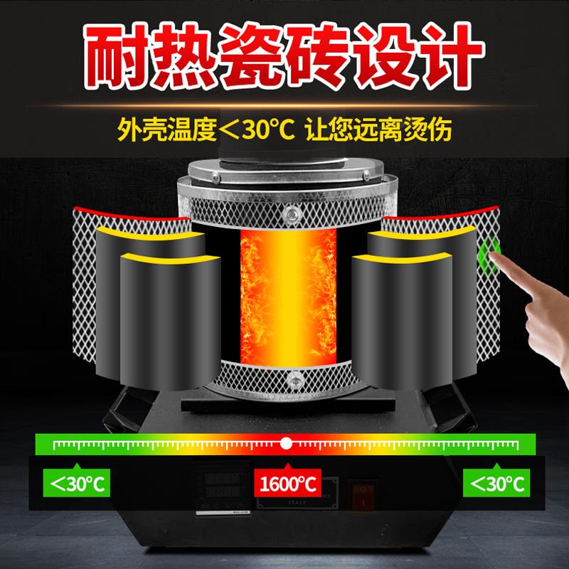 新款耐烧熔金炉石墨坩埚熔金机金银铜铝熔炼设备小型家用电冶包邮