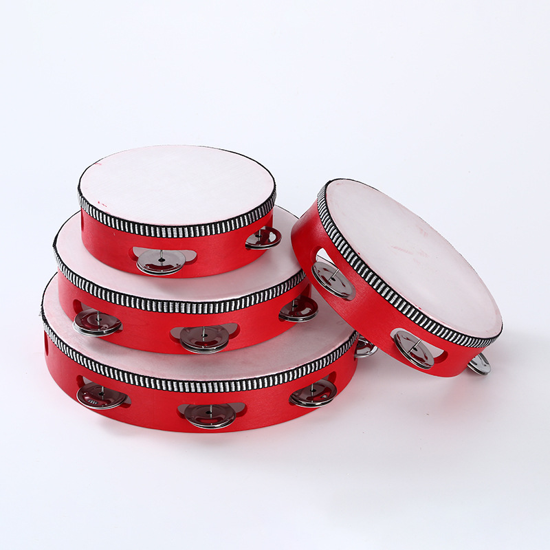 奥尔夫击打乐器舞蹈打击乐器铃鼓红色塑胶手拍鼓音乐教具表演道具