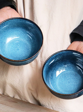 【好看又实用的吃面碗】复古蓝色6英寸面碗大号碗汤碗菜碗 微瑕疵