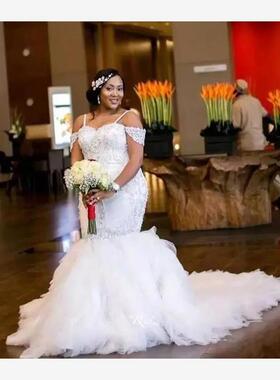 White African Mermaid Wedding Dress Plus Size Wedding Gowns