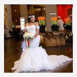 White African Mermaid Wedding Dress Plus Size Wedding Gowns
