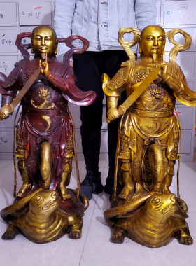 高约90厘米黄铜玄天上帝铜像真武祖师真武大帝像
