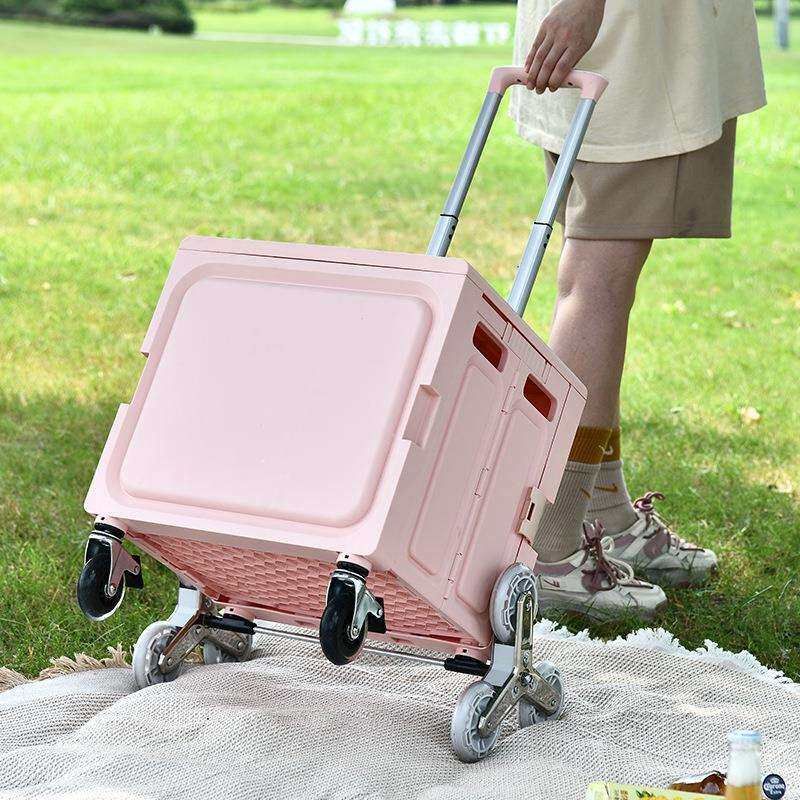 拉杆收纳箱户外可折叠手拉野营露营整理箱带滑轮书本取快递储物箱