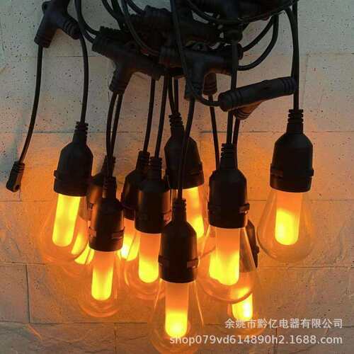 新款LED户外火防水火焰球泡灯灯串太阳能露营基地布置氛围灯