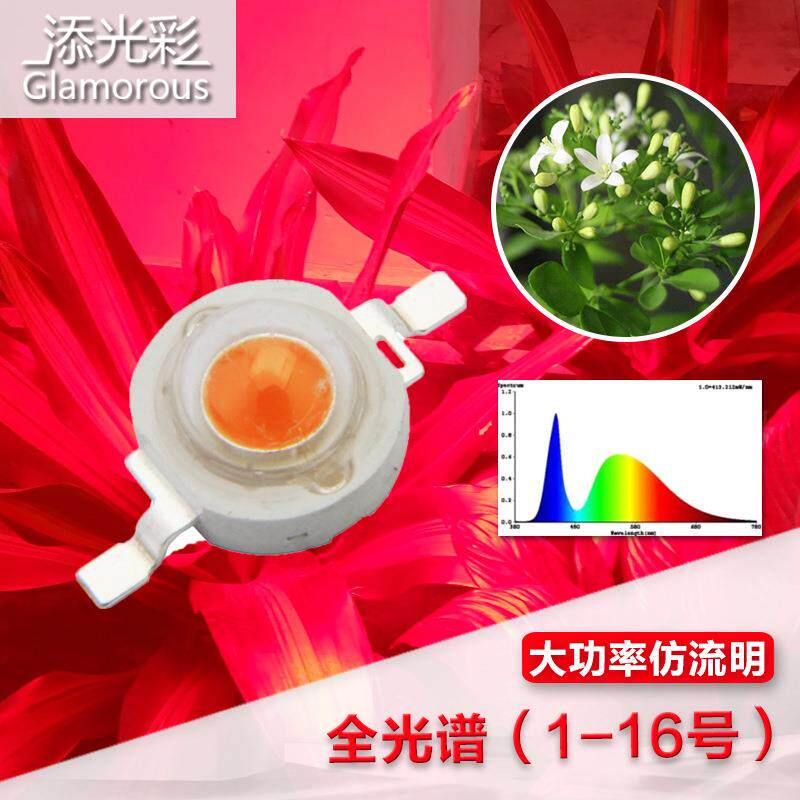 LED大功率仿流明灯珠 红光1W植物生长灯全光谱led灯珠水族灯灯珠