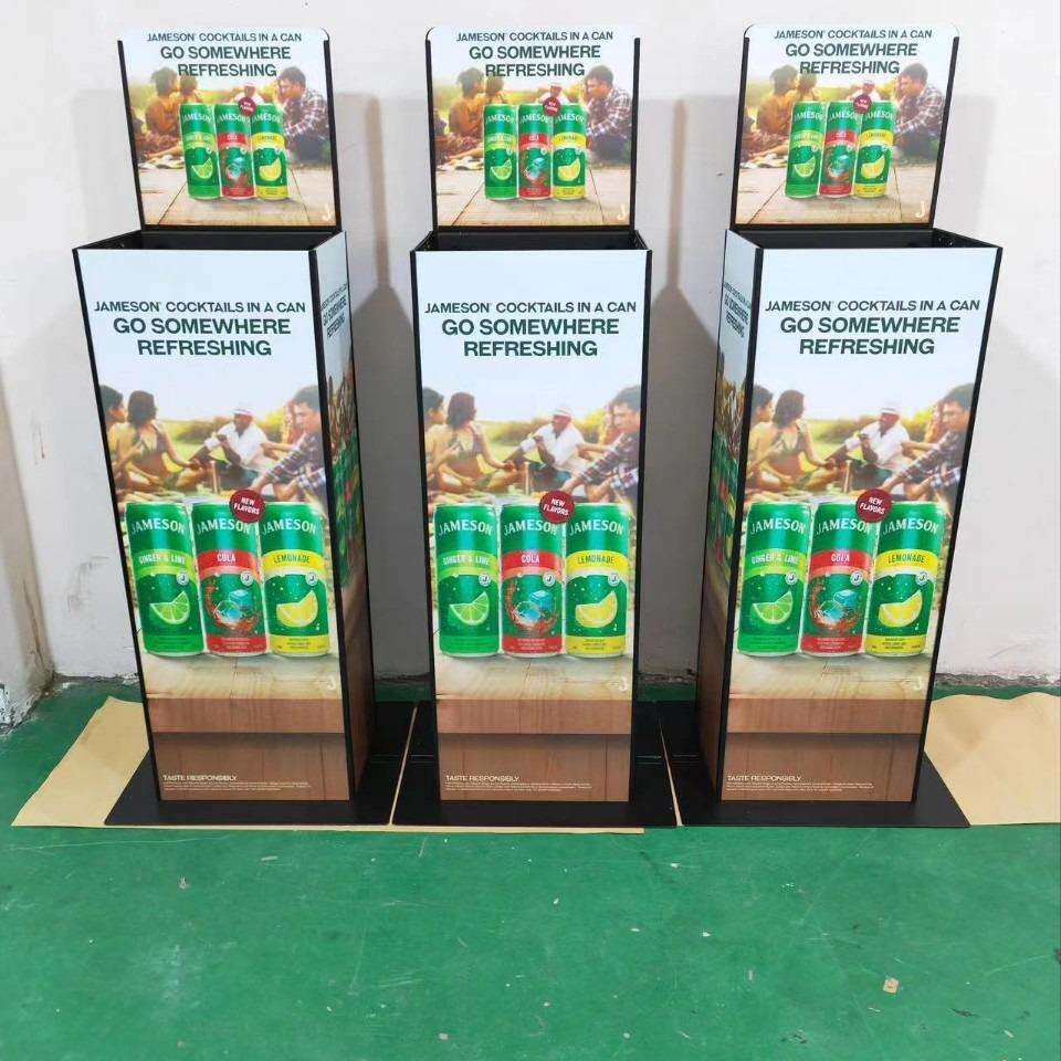 饮料可乐自动升降展架超市陈列架头卡彩卡可更换广告牌促销台架