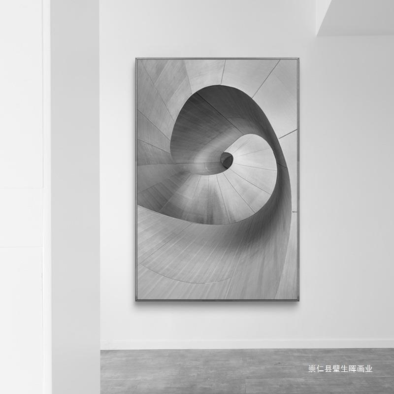 现代简约黑白时尚装饰画 设计师创意挂画 玄关餐厅壁画家居