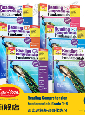 Evan-Moor Reading Comprehension Fundamentals 阅读理解基础强化练习 美国加州教辅 evanmoor 原版进口正版少儿英语一年到六年级