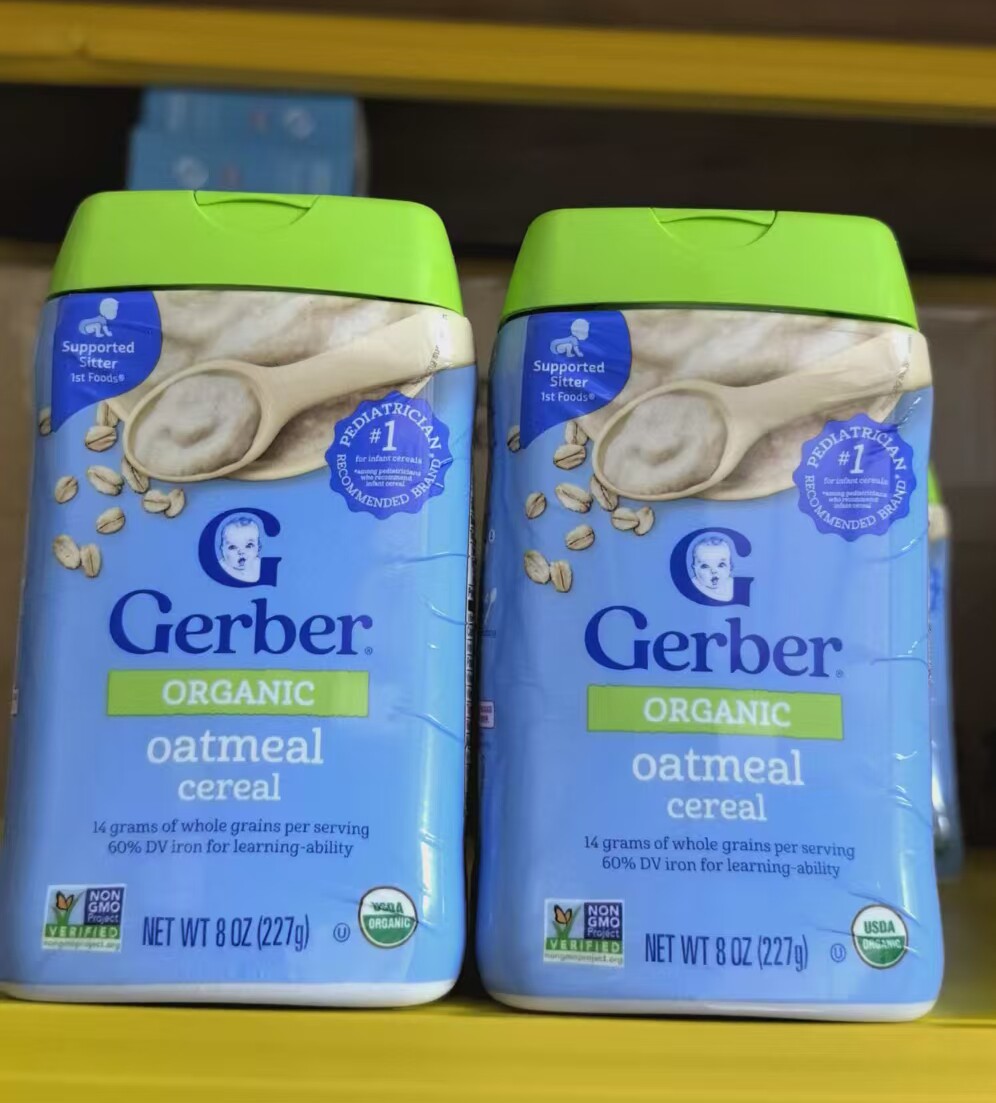 美国gerber嘉宝1段有机燕麦米粉婴儿宝宝4月一段辅食米糊227g
