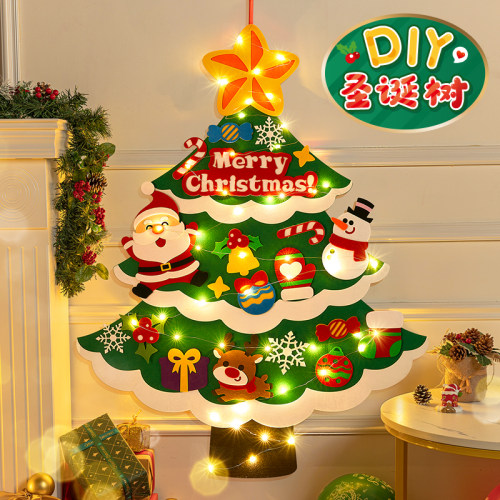 亲子diy毛毡圣诞树，温馨圣诞节~