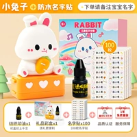 Комплект, кролик, печать, прозрачная именная наклейка, не выцветает