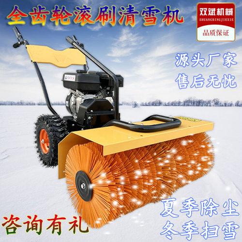 现货全齿轮滚刷鱼塘小区清雪机