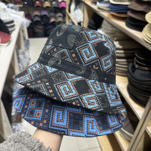 AMI撞色拼色水果腰果印花显瘦渔夫帽子女春夏防晒遮阳帽休闲百搭
