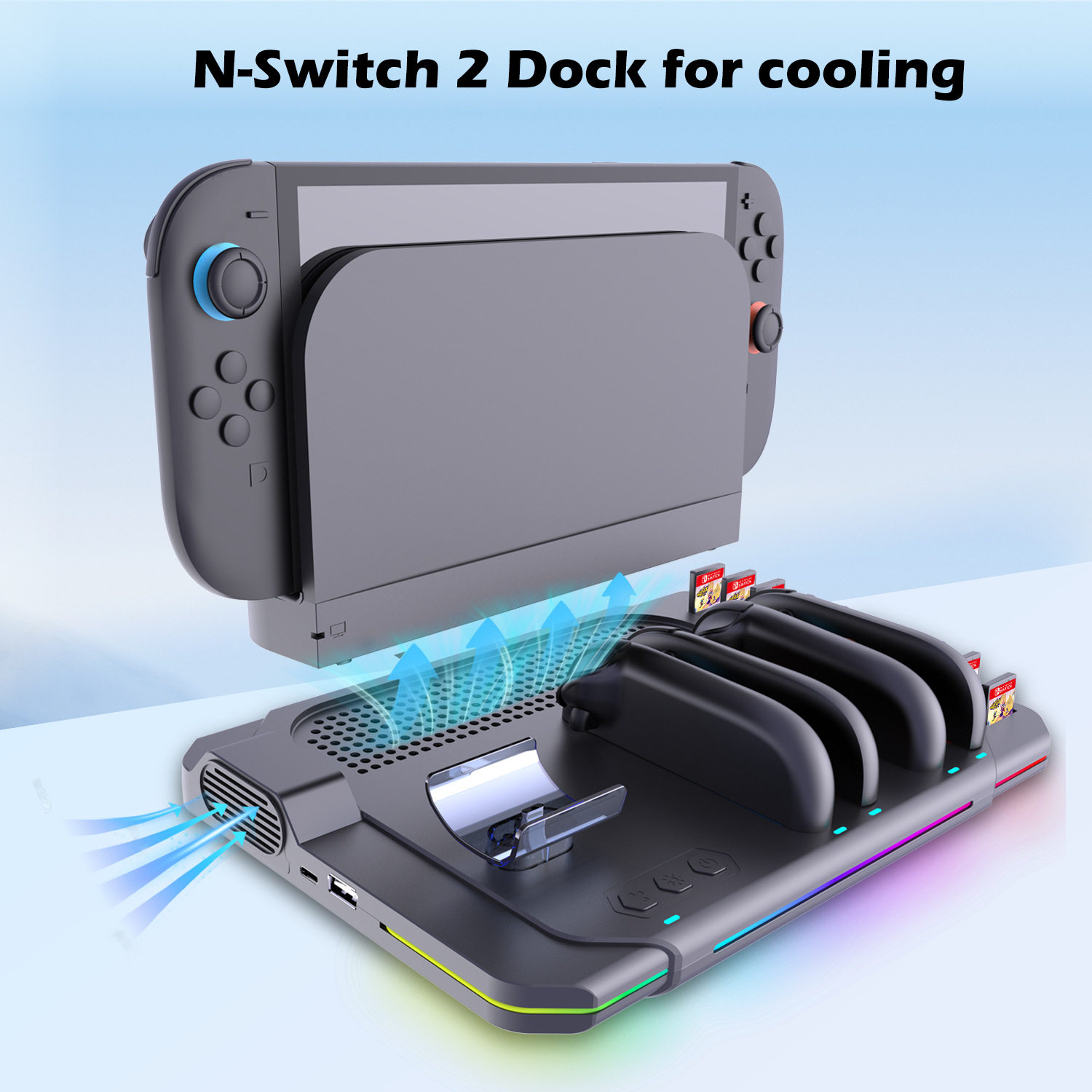 switch2手柄充电底座Joy-con四充超薄支架带游戏卡收纳