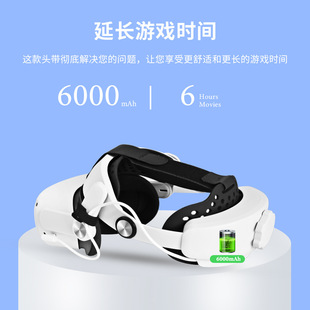 新款精英Oculus quest2头戴6000mA移动电源调节vr充电头戴VR配件