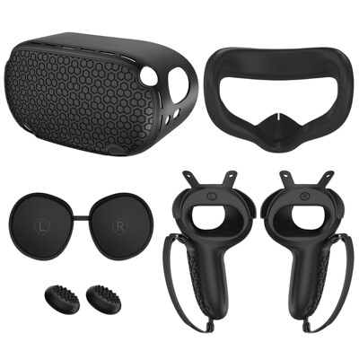 适用于Meta/Oculus Quest 2硅胶保护套五件套VR配件手柄套主机套