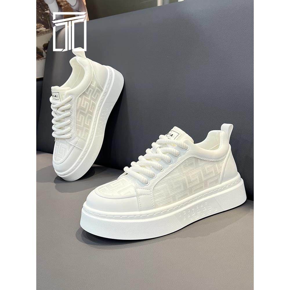 香港ITMY3 2025夏季新款男鞋厚底增高小白鞋网面透气时尚休闲板鞋