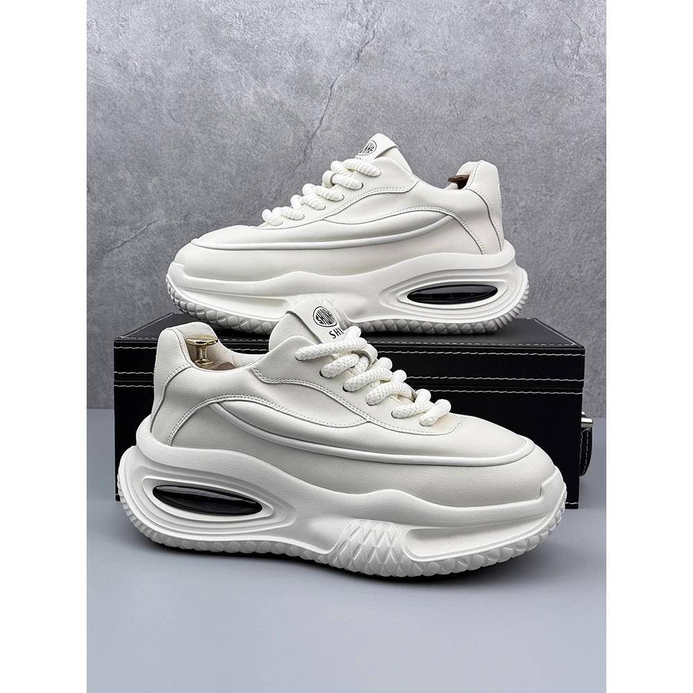 潮牌厚底气垫小白鞋男秋季简约休闲运动鞋时尚百搭潮流增高老爹鞋