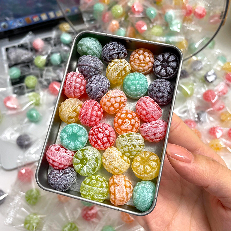 高颜值花瓣水果硬糖儿童小零食什锦多种口味混合糖果网红爆款喜糖