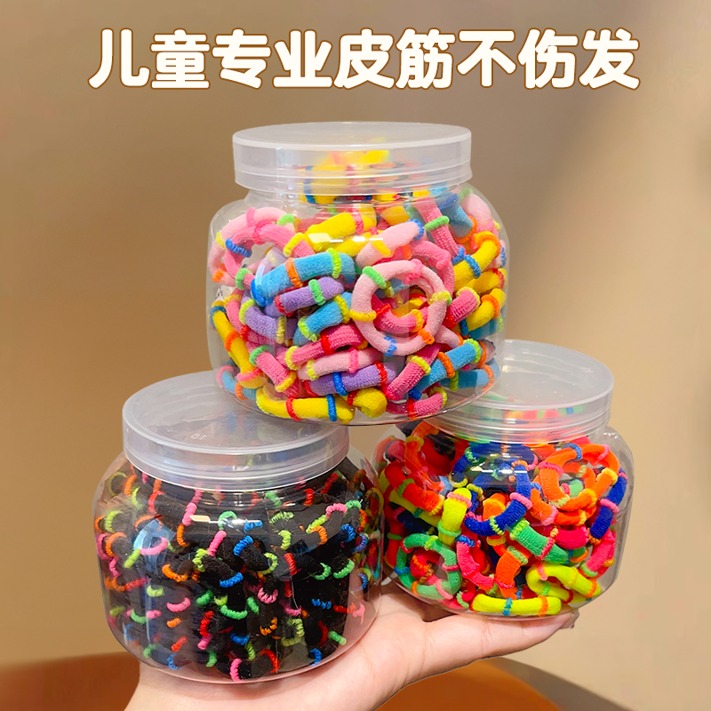 小孩子扎头发的皮筋女童彩色拇指发圈儿童发绳不伤发小女孩头绳
