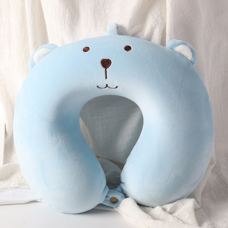 u形枕卡通＜记忆棉护颈学生午睡神器靠枕 u型枕 居家户外旅行车用