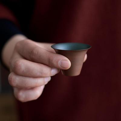 紫陶薄胎小容量闻品茗杯主人杯