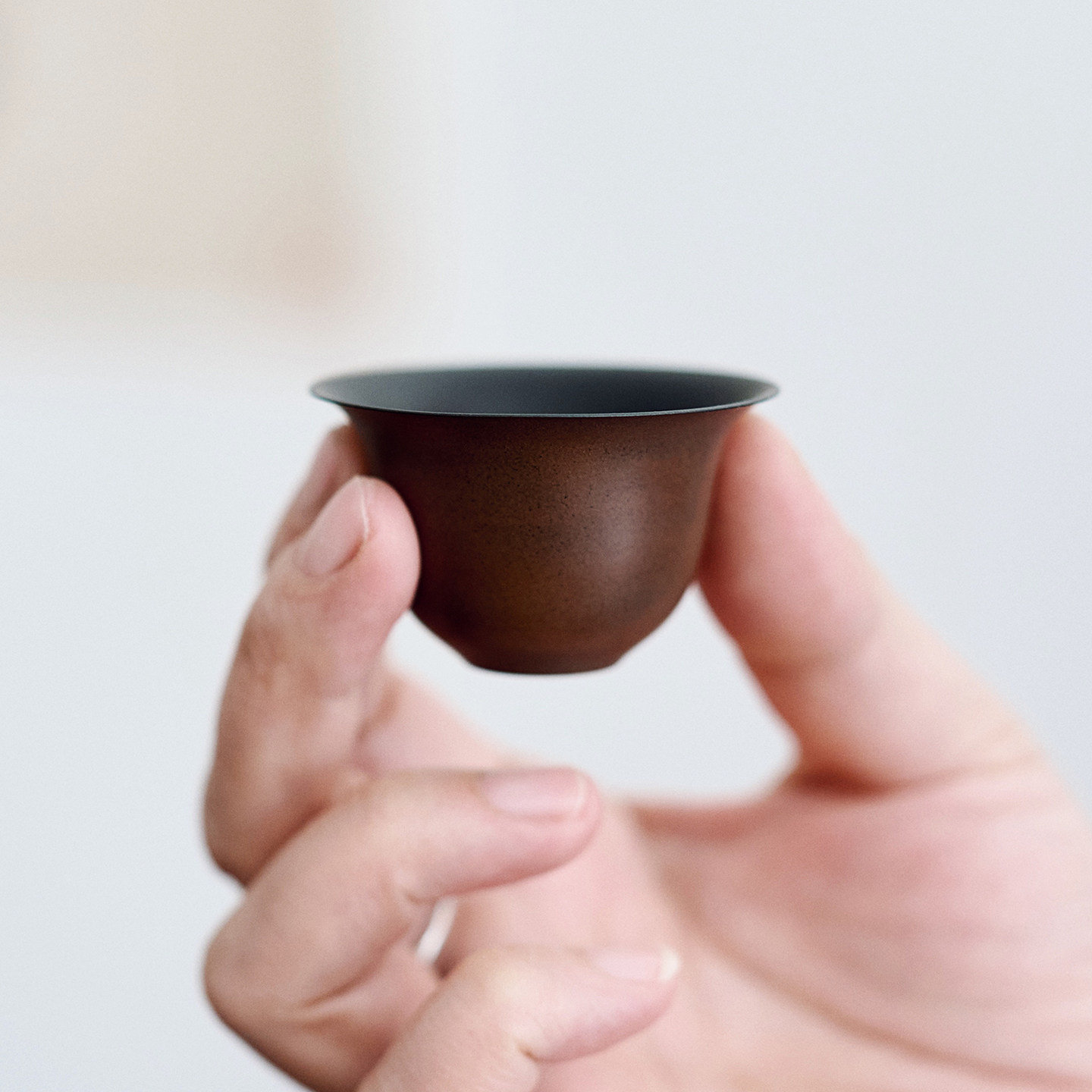 喇叭杯20毫升左右超小超薄的陶杯，原矿泥全手工陶艺家细作 包邮