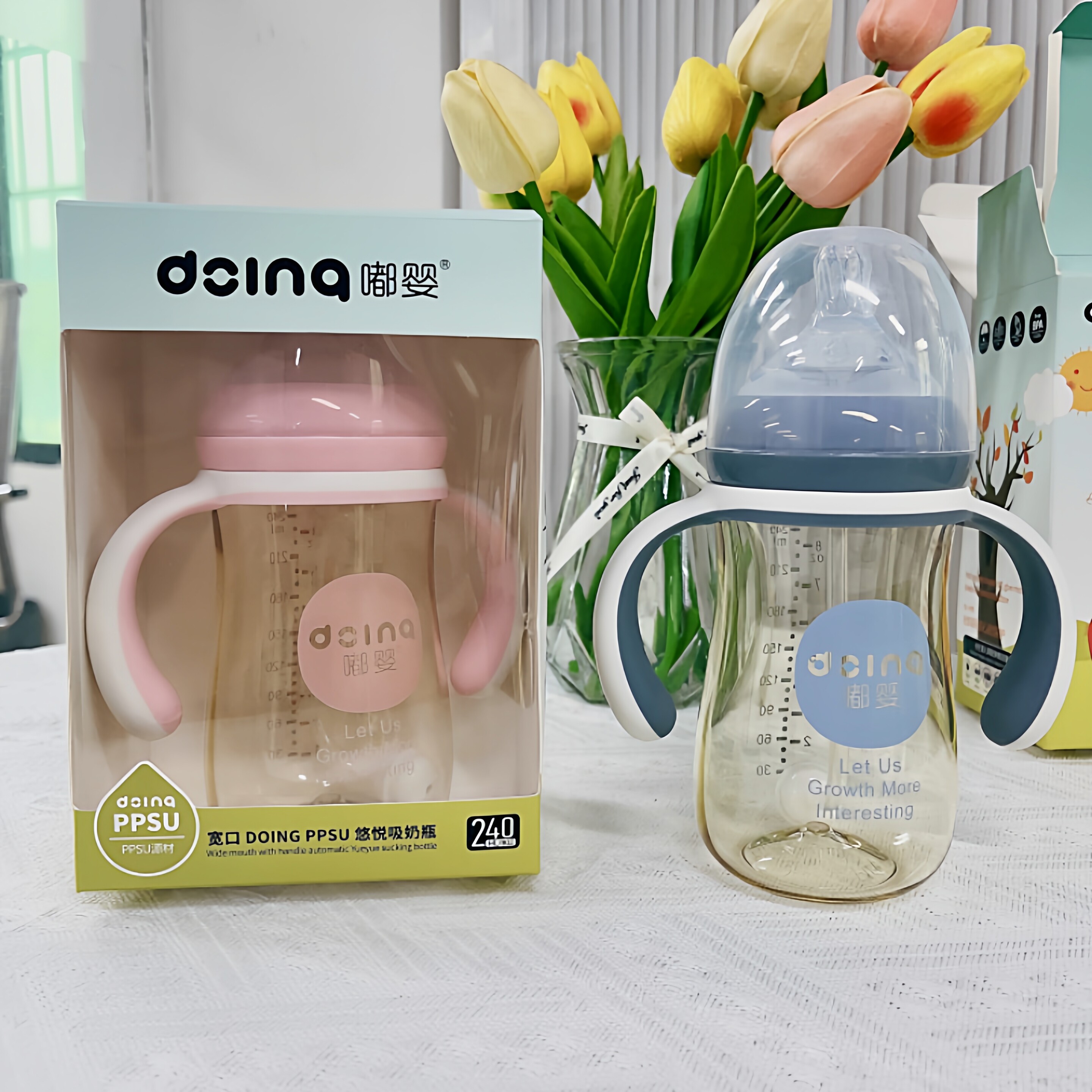 嘟婴都婴宽口径奶瓶配件奶嘴食品级硅胶纳米银吸管嘴直饮嘴鸭嘴促