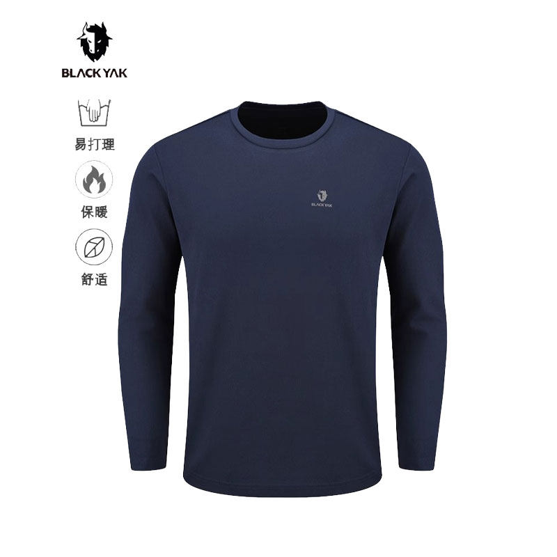 BLACKYAK/布来亚克24秋冬男款户外弹力保暖休闲圆领长袖T恤FVM607