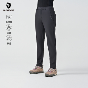 BLACK YAK/布来亚克女裤24秋冬户外防风加绒保暖休闲软壳裤WVW430