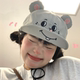 瑞同学原创 灰耗子大老鼠耳朵翻檐鸭舌帽春夏搞怪卡通透气棒球帽